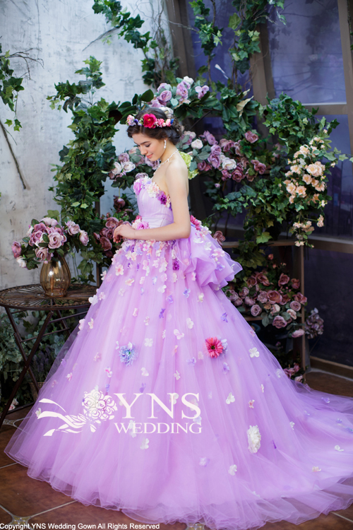 最終値下げ！！7/14〜3日間限定！！YNSカラードレス紫、YNSのパニエ付き 最終値下げしました！】カラードレス YNS 最終値下げ！！7/14〜3日間