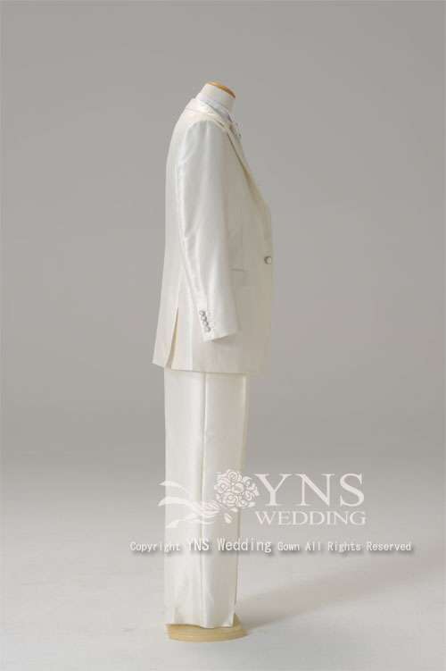 タキシードアイボリーホワイト S S014｜タキシード｜ウェディングドレスのYNS WEDDING