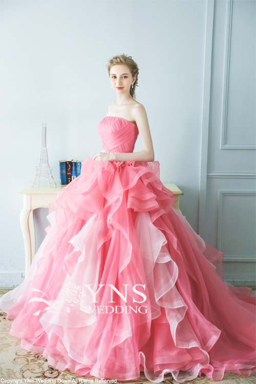 深味と透明感のあるピンクに！可愛らしくリッチな大人ドレス（デザイン変更前）