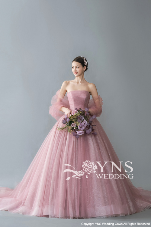 気品があり華やか！ラメチュールが美しいレッドドレス「SL24301-SET1」（デザイン変更前）