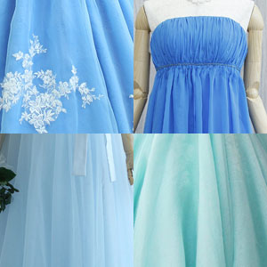 ブログ紹介「落ち着いたブルー系のカラーにマッチしたフェミニンなドレス」