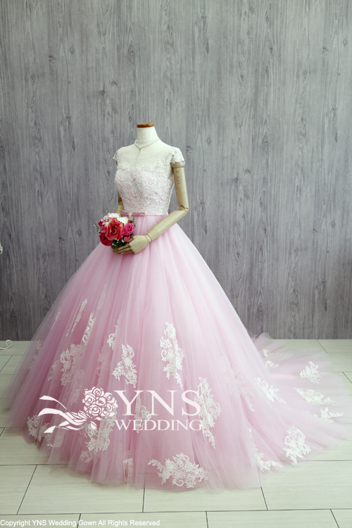 【m】YNS 2ways オフィショル　ウェディングドレス　パニエ付き yns wedding ウェディング ドレス パニエ、バックリボン付き