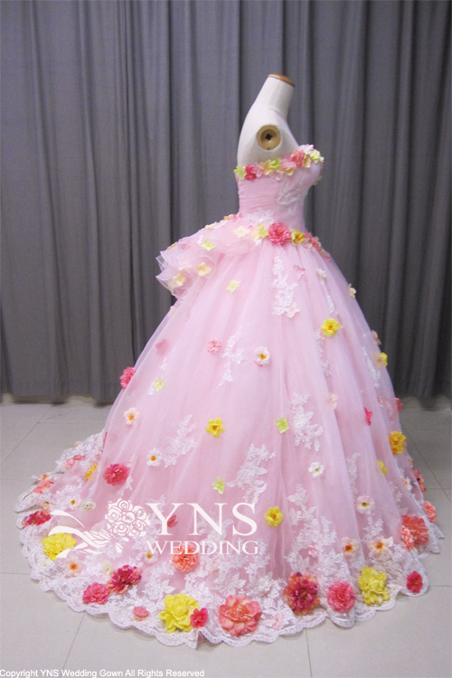 結婚式ワンピースドレス ニアナ niana プリーツ×レース 7分袖ドレス 結婚式ワンピース
