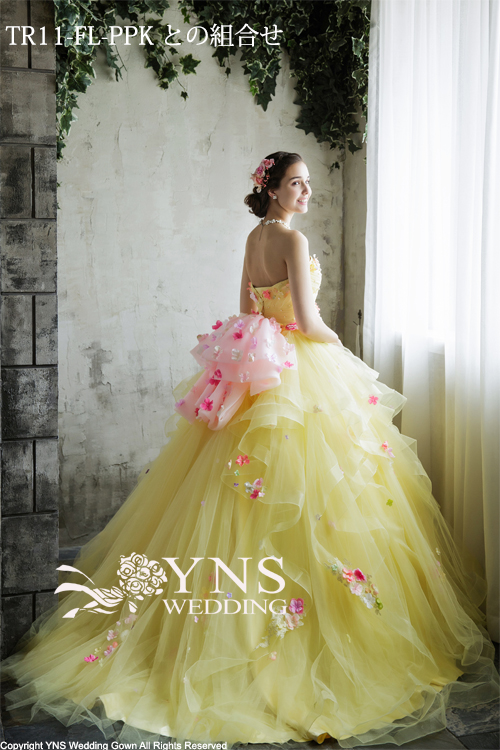 SL16326-FL-YE｜LaVenie Collection カラードレス｜ウェディングドレス
