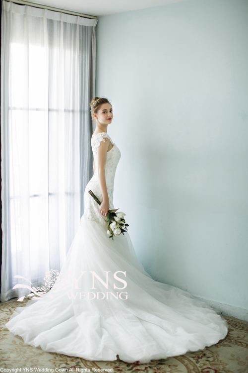 【m】YNS 2ways オフィショル　ウェディングドレス　パニエ付き m様専用】YNS 2ways オフィショル ウェディングドレス パニエ付き