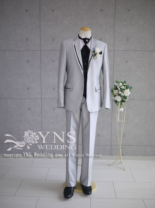 YNS wedding メンズ　タキシード　シルバーグレー